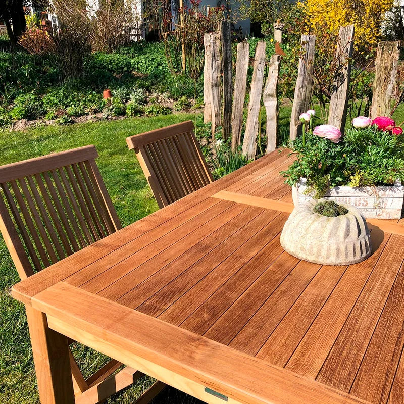Teak Bistrotisch Classic - rechteckig, 180 x 90 cm