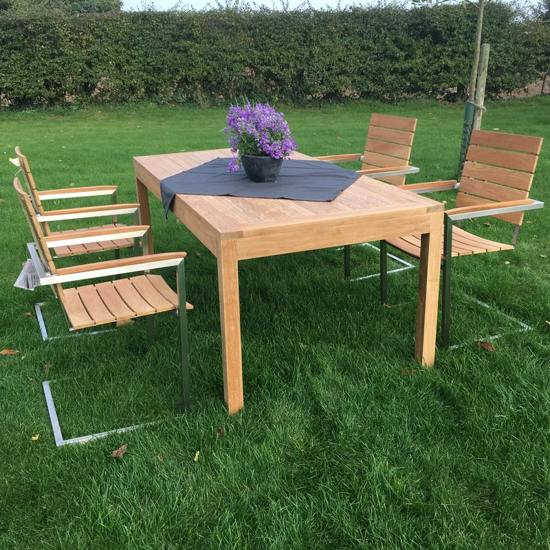 Teak Bistrotisch Bristol, rechteckig, 150x100cm