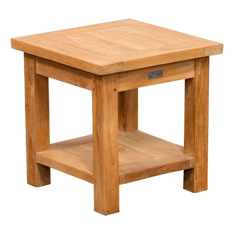 Teak Beistelltisch Kendari mit Ablage, 50 x 50 cm