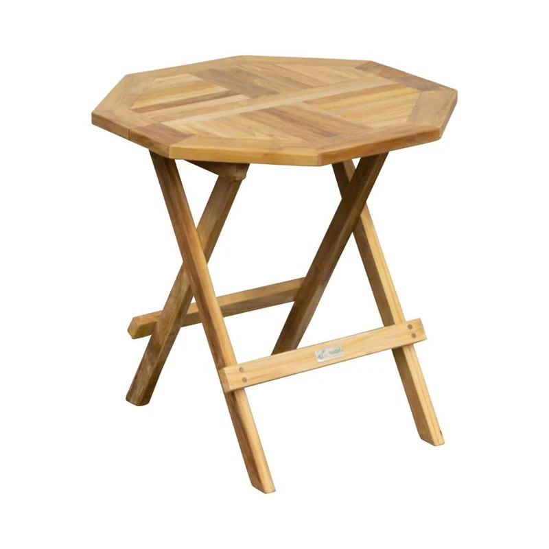 Teak Beistellklapptisch Picknick, achteckig, 50x50cm