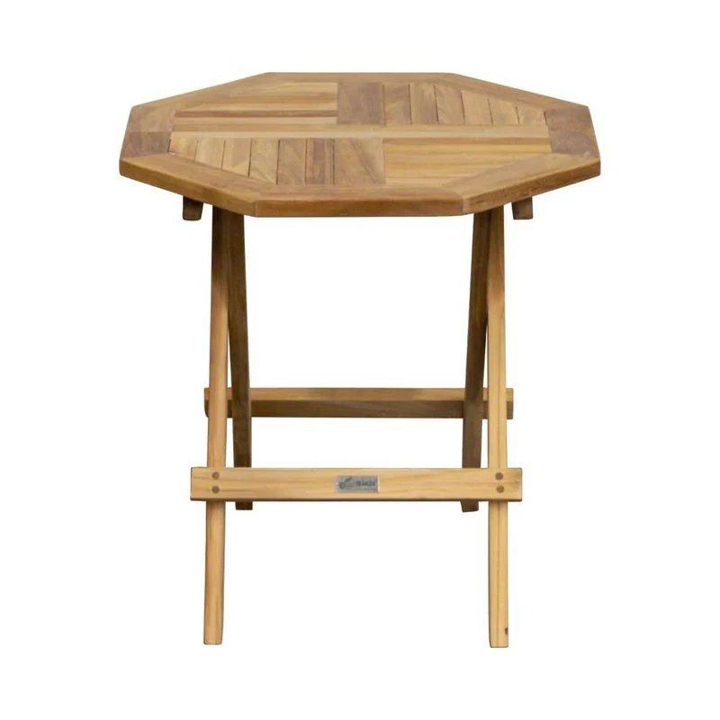 Teak Beistellklapptisch Picknick, achteckig, 50x50cm