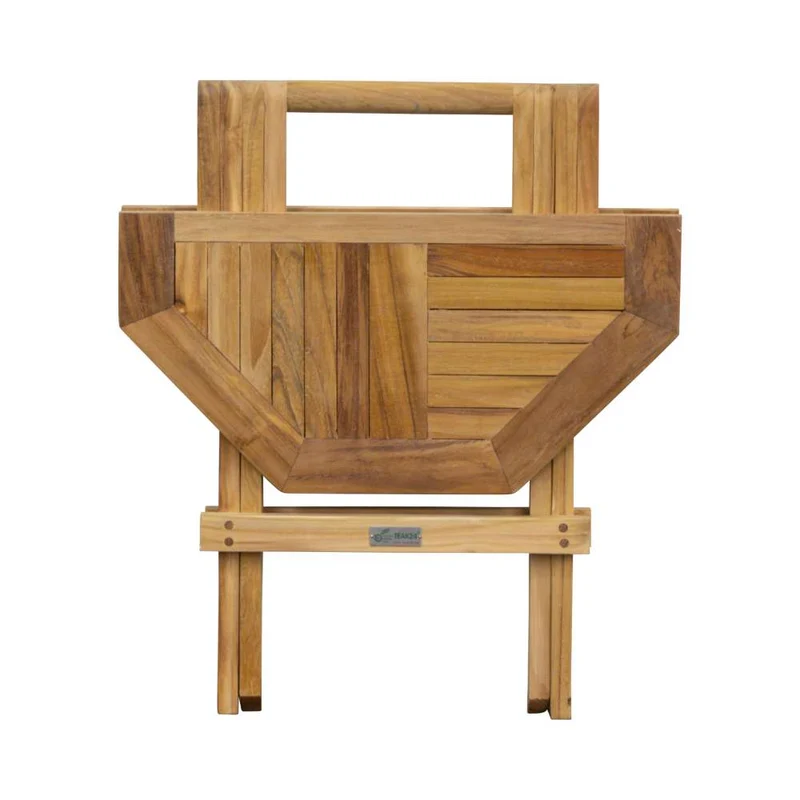 Teak Beistellklapptisch Picknick, achteckig, 50x50cm