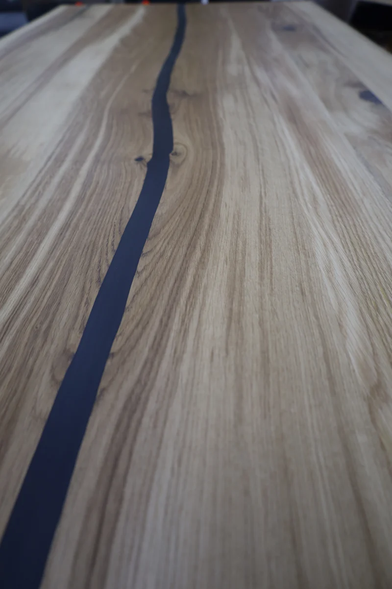 Esstisch Tisch +Massivholz Eiche VOLL 4cm +Baumkante +Epoxidharz