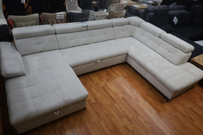 Sofa Couch Wohnlandschaft +Seiten teile wechselbar +Cordstoff