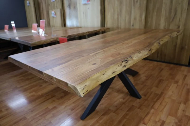Esstisch Tisch + Massivholz Akazie +Echte Baumkante 200x100cm