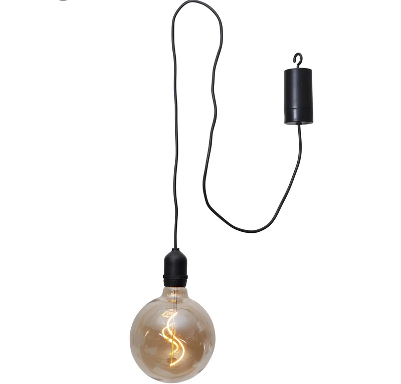 Outdoor batteriebetriebene LED Pendellampe Bowl, Bernstein