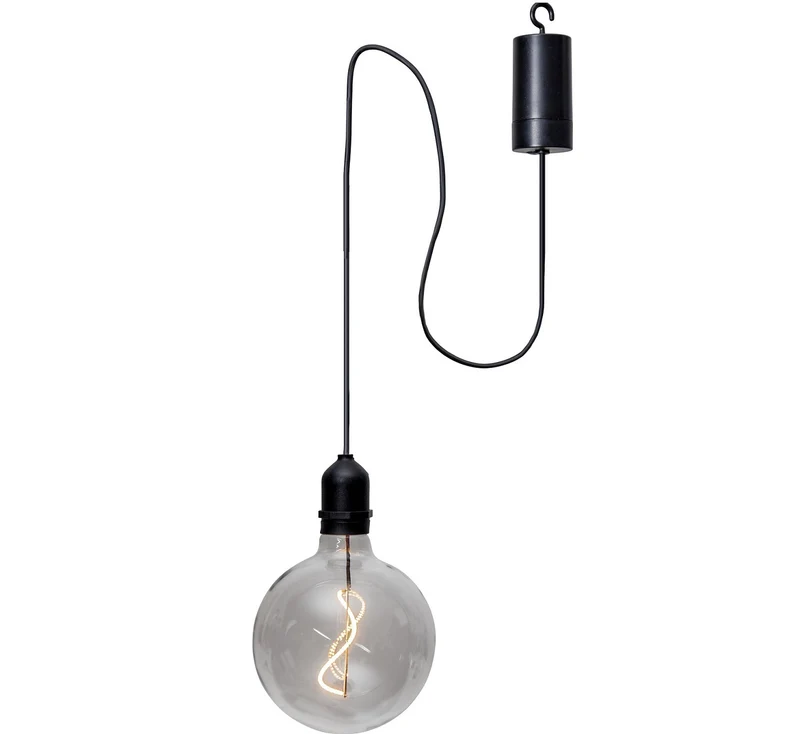 Outdoor batteriebetriebene LED Pendellampe Bowl transparent