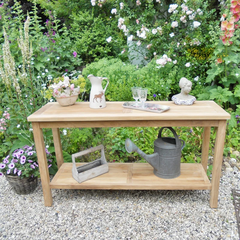 Teak Pflanztisch outdoor Kendari mit Ablage