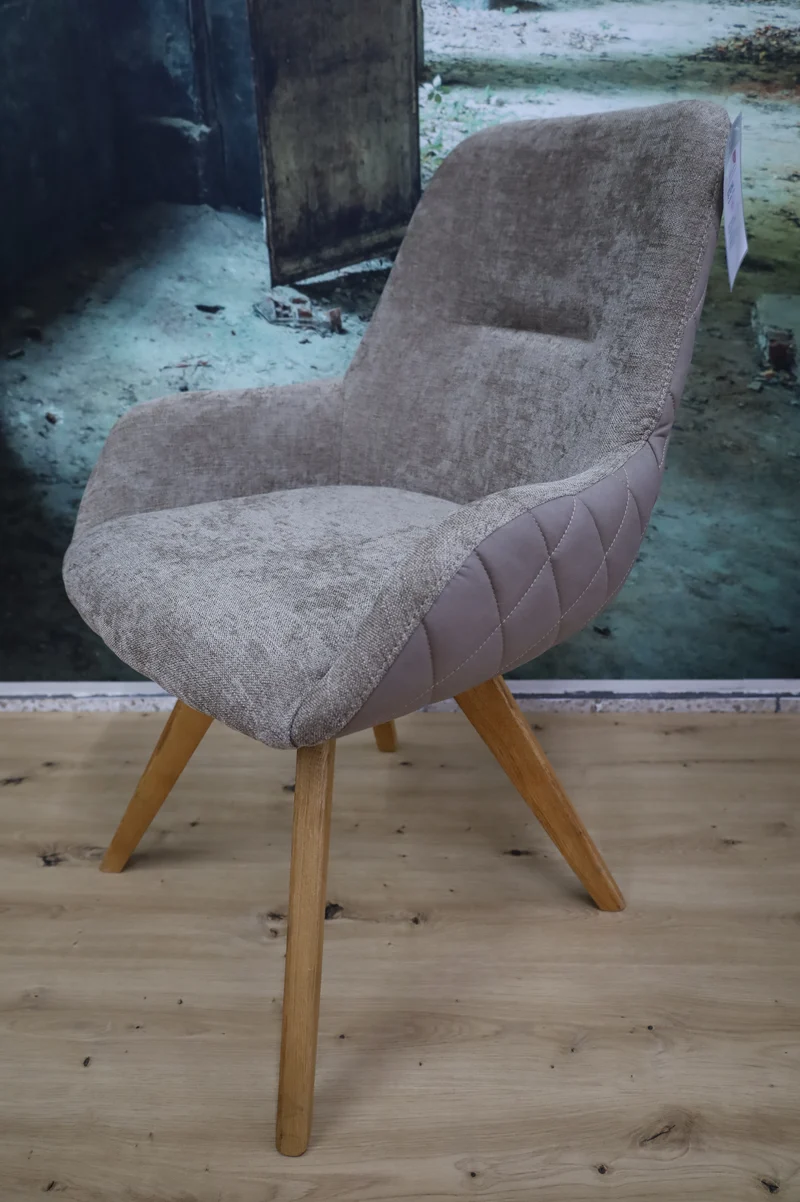Stuhl Esszimmer +180° drehbar + Rückdrehfunktion + Massivholz Gestell