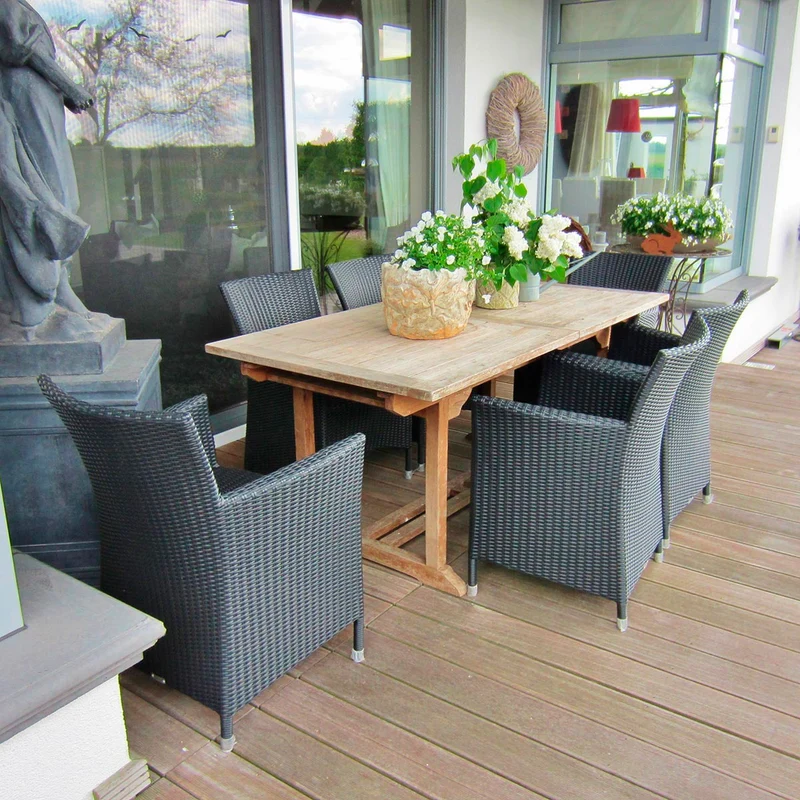 Teak Ausziehtisch Classic - rechteckig, 150/210 x 90 cm