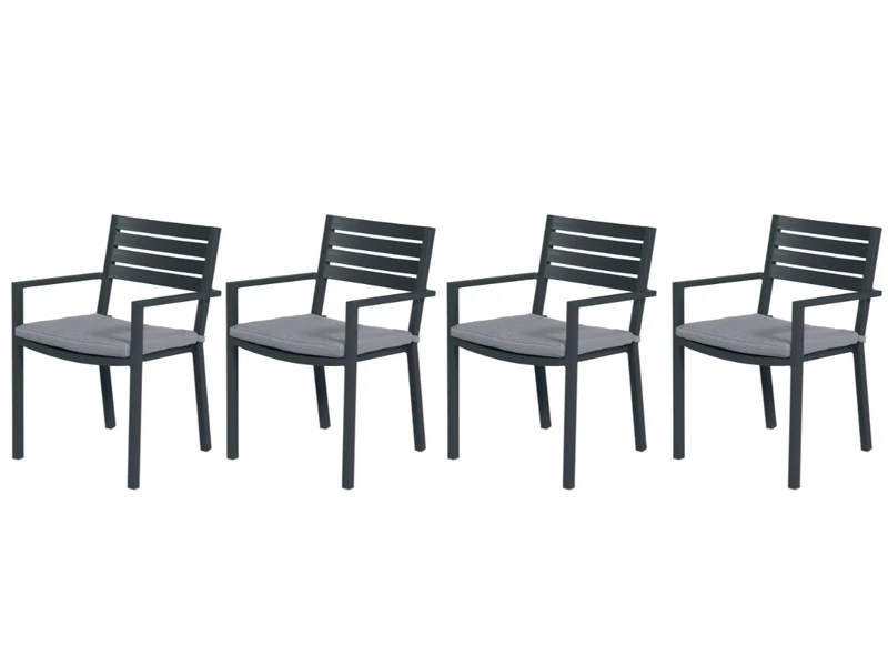 Garden Impressions Oklahoma tuinstoelen set van 4 carbon black