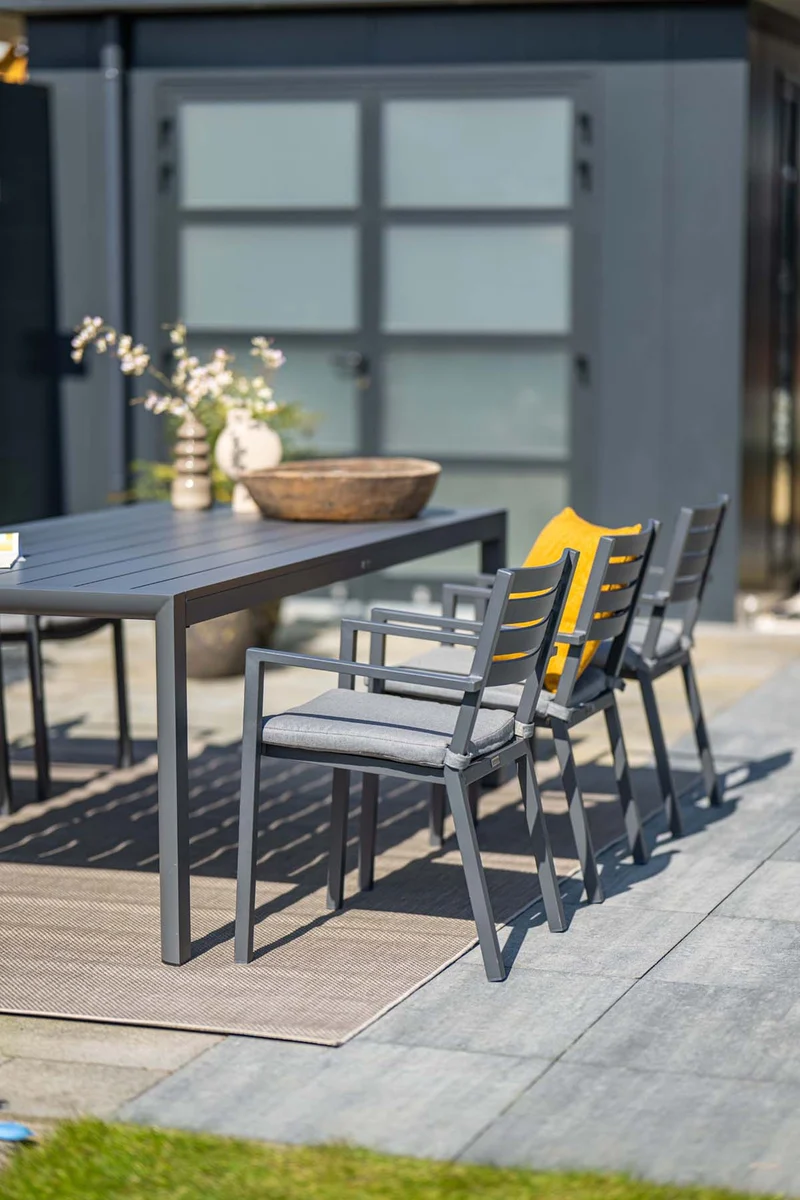 Garden Impressions Oklahoma tuinstoelen set van 4 carbon black