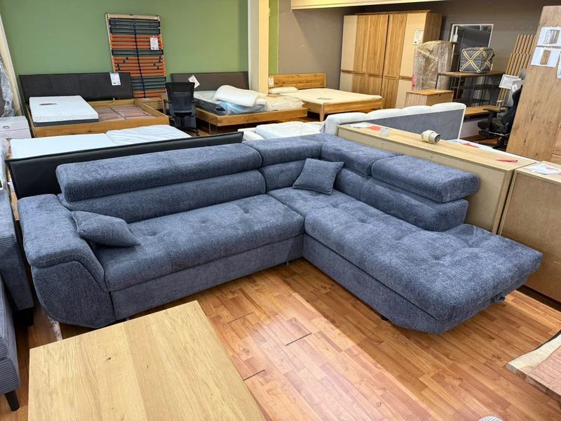 Sofa Couch Wohnlandschaft +Kopfstützenverstellung +Stauraum +Bettfunktion
