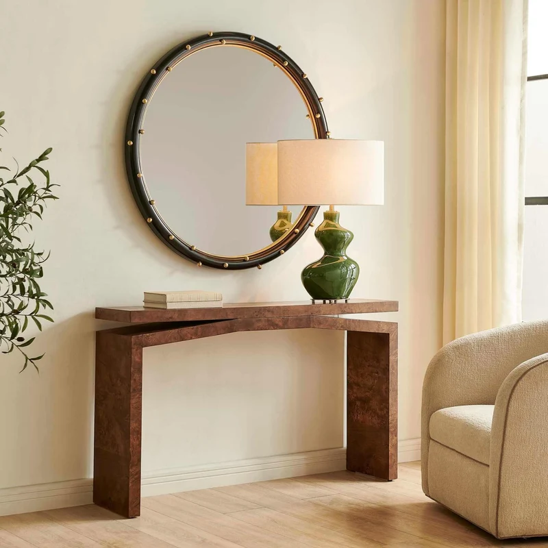 Naoko Burl Wood Console Table