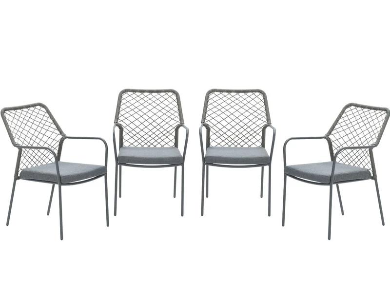 Garden Impressions Dido tuinstoelen set van 4 mosgroen rope