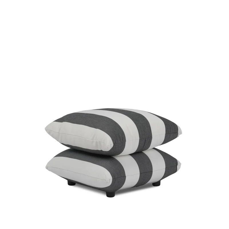 Sycamore Black and White Striped Pouffe | OUTLET
