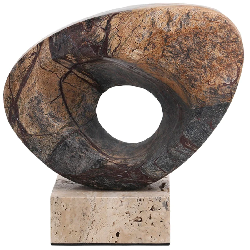Geometric Sculpture in Coffee Marble| OUTLET