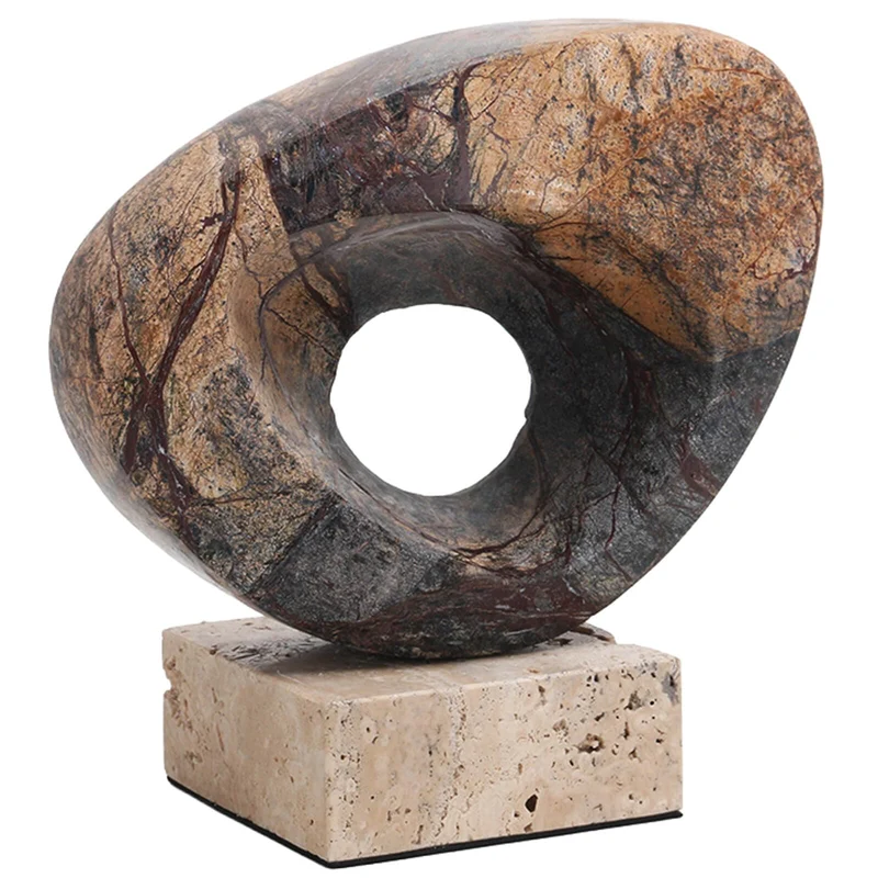 Geometric Sculpture in Coffee Marble| OUTLET