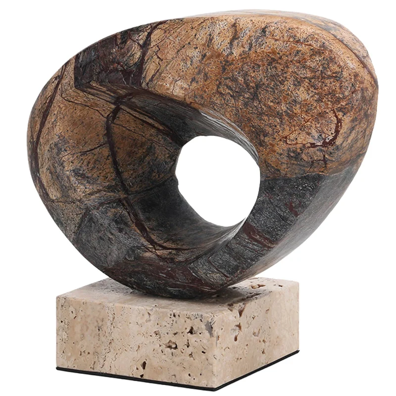 Geometric Sculpture in Coffee Marble| OUTLET