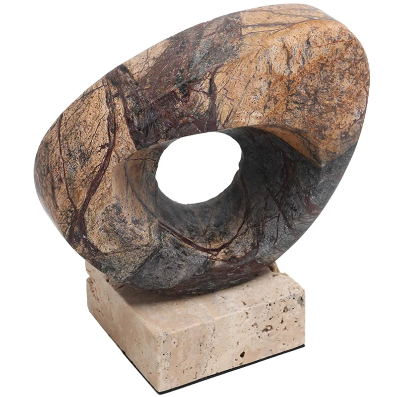 Geometric Sculpture in Coffee Marble| OUTLET