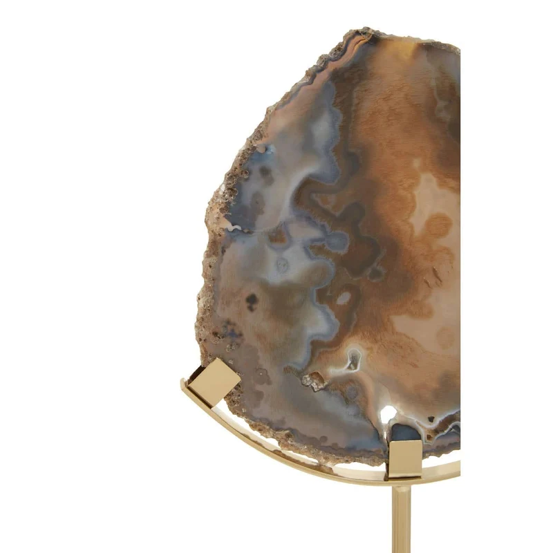 Bowerbird Black And Gold Agate Sculpture | OUTLET