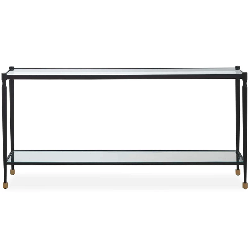 Javana Glass / Iron Console Table