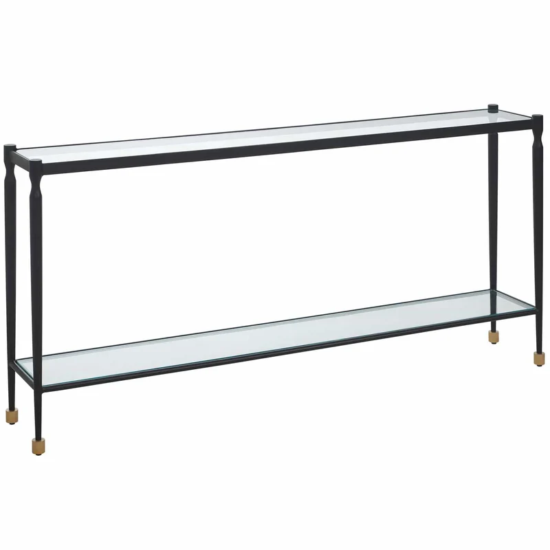 Javana Glass / Iron Console Table