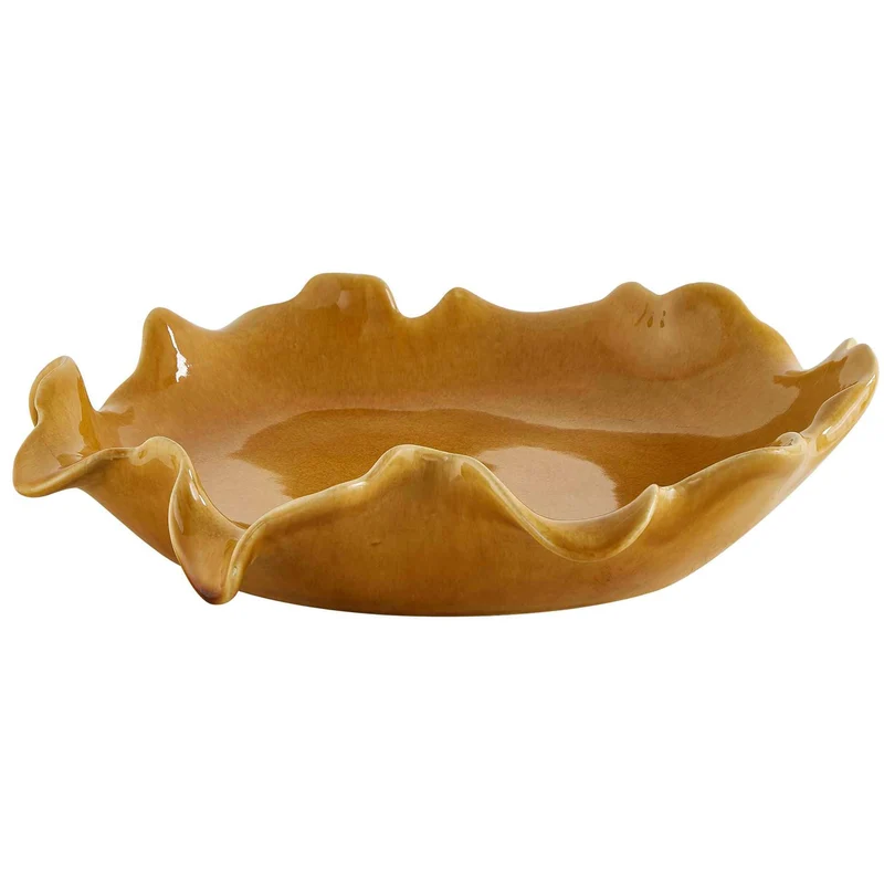 Golden Crest Ruffle Indoor-Outdoor Bowl