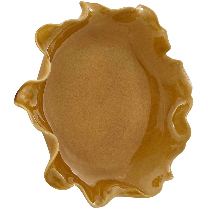 Golden Crest Ruffle Indoor-Outdoor Bowl
