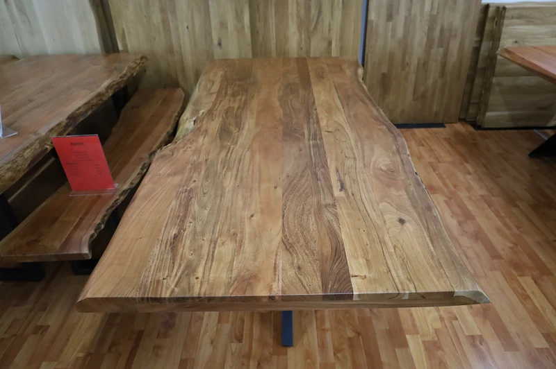 Esstisch Tisch + Massivholz Akazie +Echte Baumkante 180x90cm