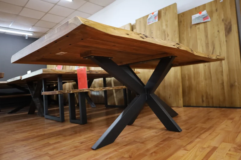 Esstisch Tisch + Massivholz Akazie +Echte Baumkante 160x90cm
