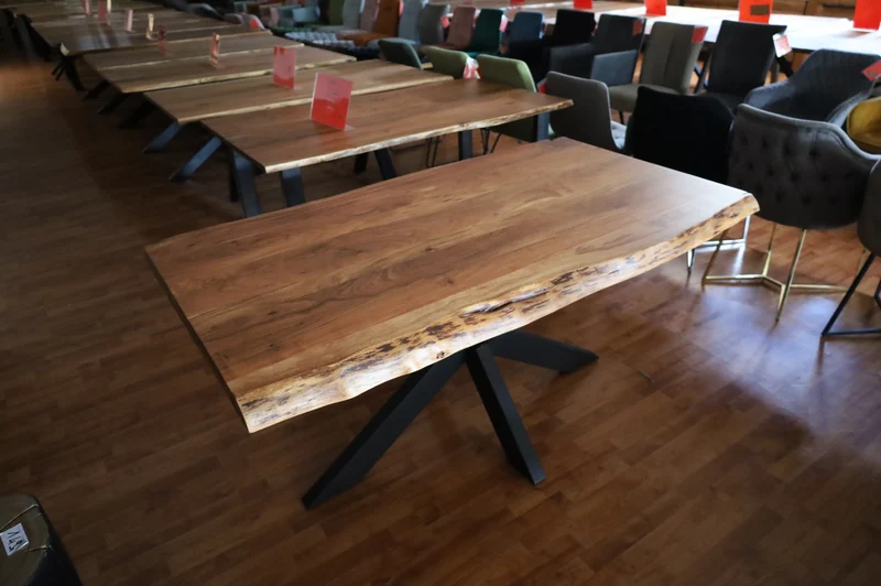 Esstisch Tisch + Massivholz Akazie +Echte Baumkante 240x100cm