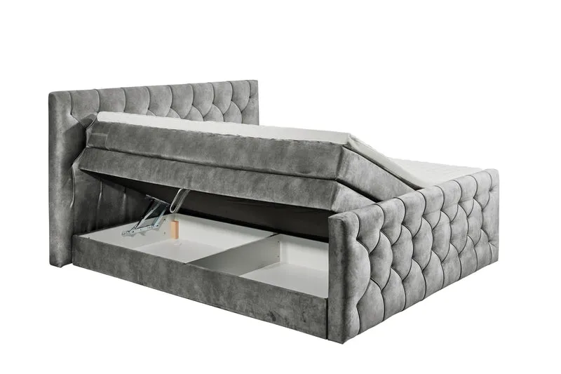 Boxspringbett Bett Kastenbett 180x200cm +Bettkasten + Topper