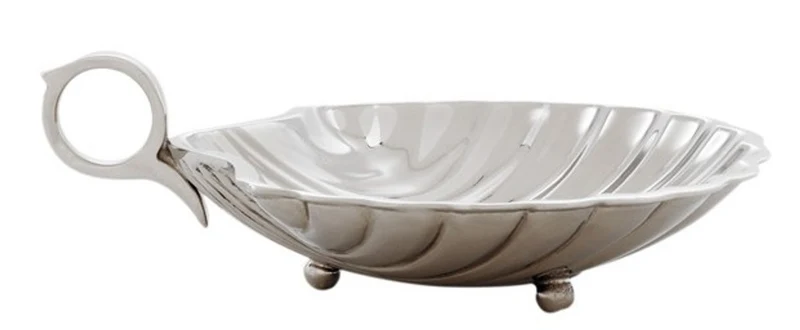 Casa Padrino Designer Schale Muschel in Chrom Silber vernickelt 15.5 x 12.5 cm - Schwere Luxus Dekoration