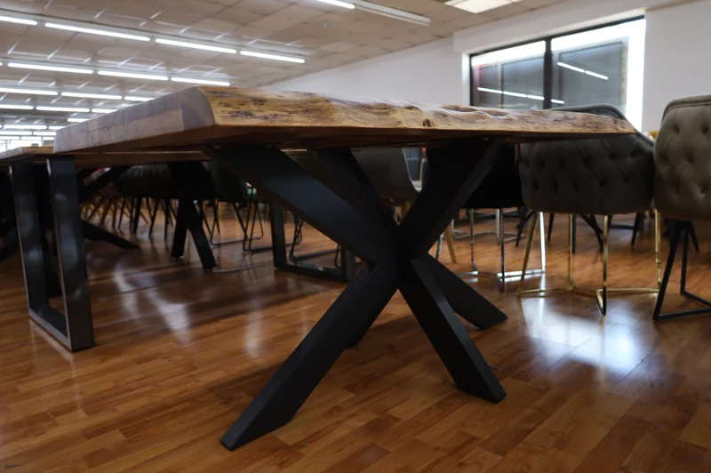 Esstisch Tisch + Massivholz Akazie +Echte Baumkante 200x100cm