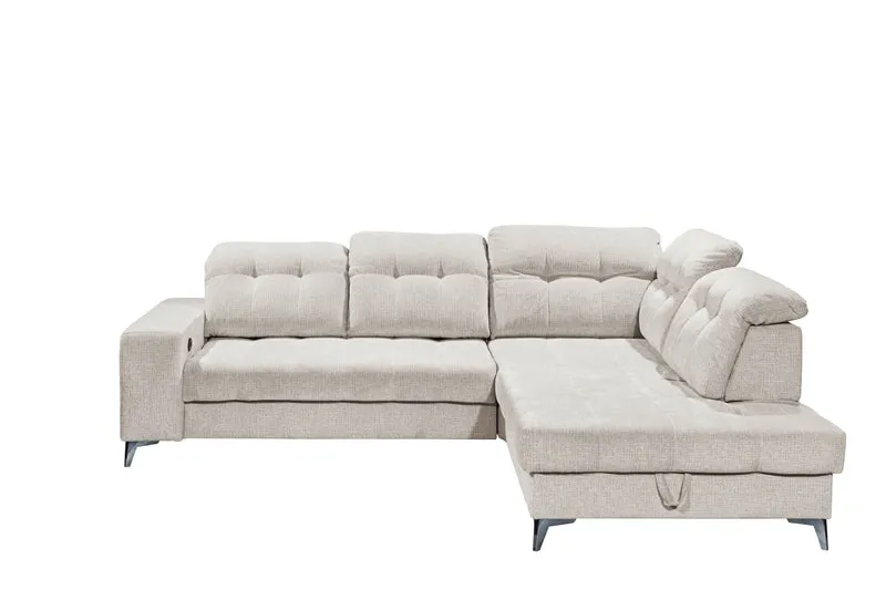 Sofa Couch + Elektrische Sitztiefe + Stauraum + Kopfteile vertsllbar