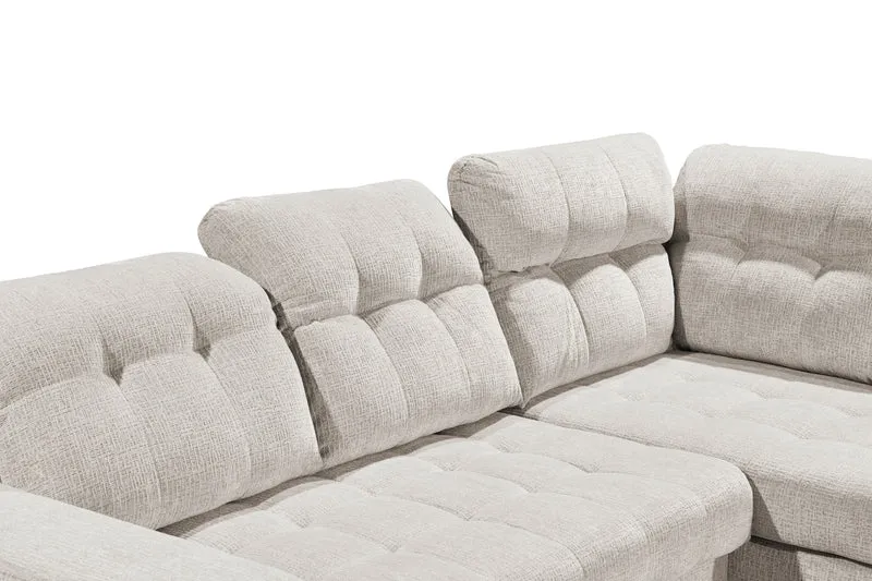 Sofa Couch + Elektrische Sitztiefe + Stauraum + Kopfteile vertsllbar