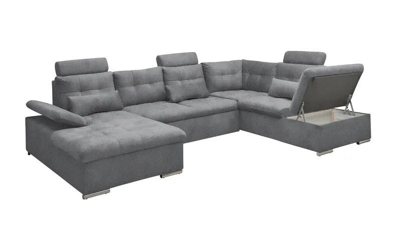 Wohnlandschaft Sofa Couch + Bettfunktion + Stauraum