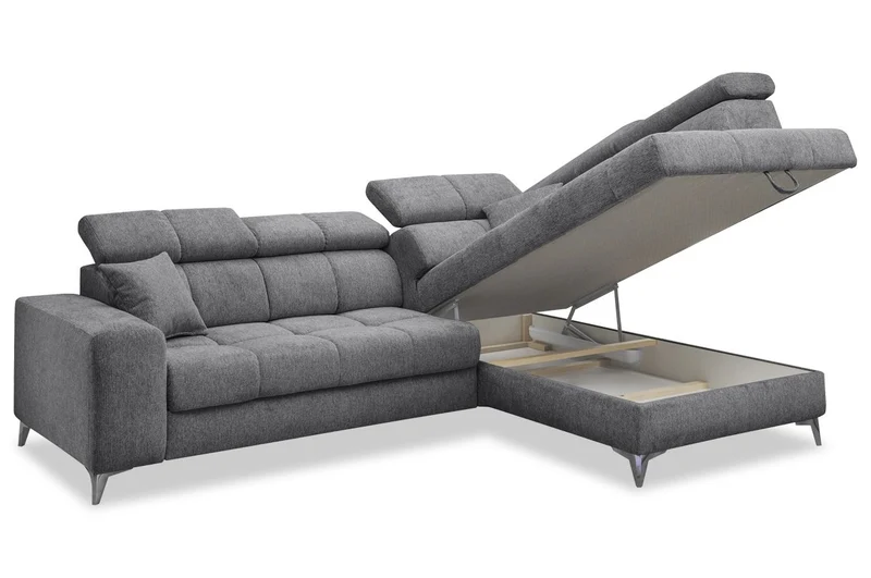 Sofa Couch + Elektrische Sitztiefe + Stauraum Groß + Kopfteile verstellbar