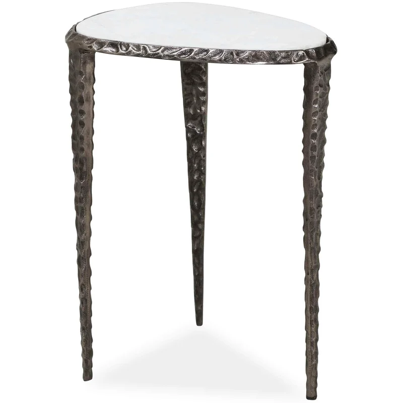 Arnold White Marble Accent Table