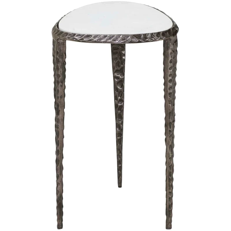 Arnold White Marble Accent Table