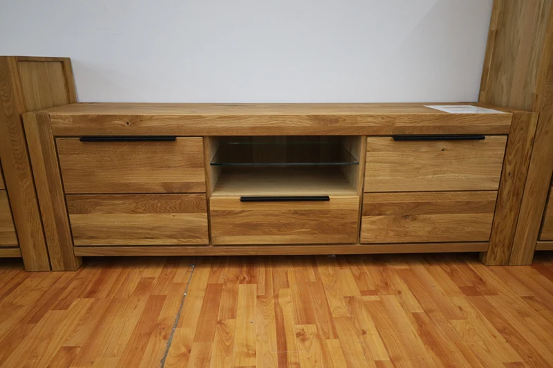 Highboard + Soft-Close + Front Massiv Holz Eiche +Stauraum groß