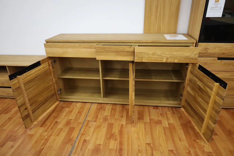 Kommode + Soft-Close + Front Massiv Holz Eiche + Stauraum groß