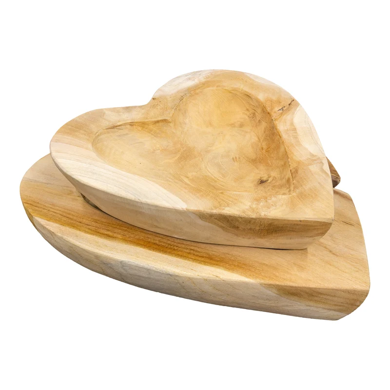 Wurzelholzschale, Herzform, S- ca. 30x27cm