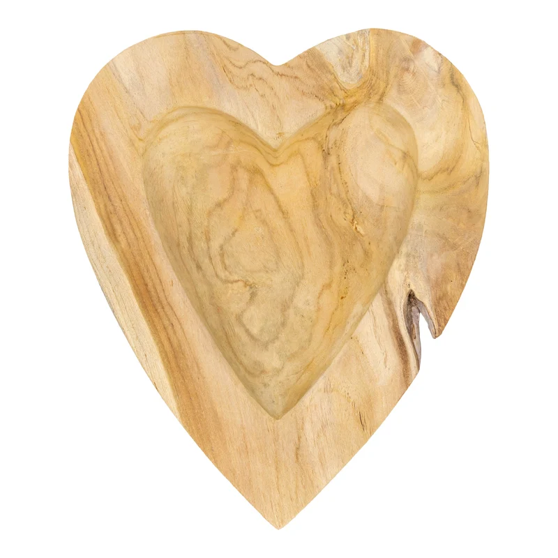 Wurzelholzschale, Herzform, S- ca. 30x27cm