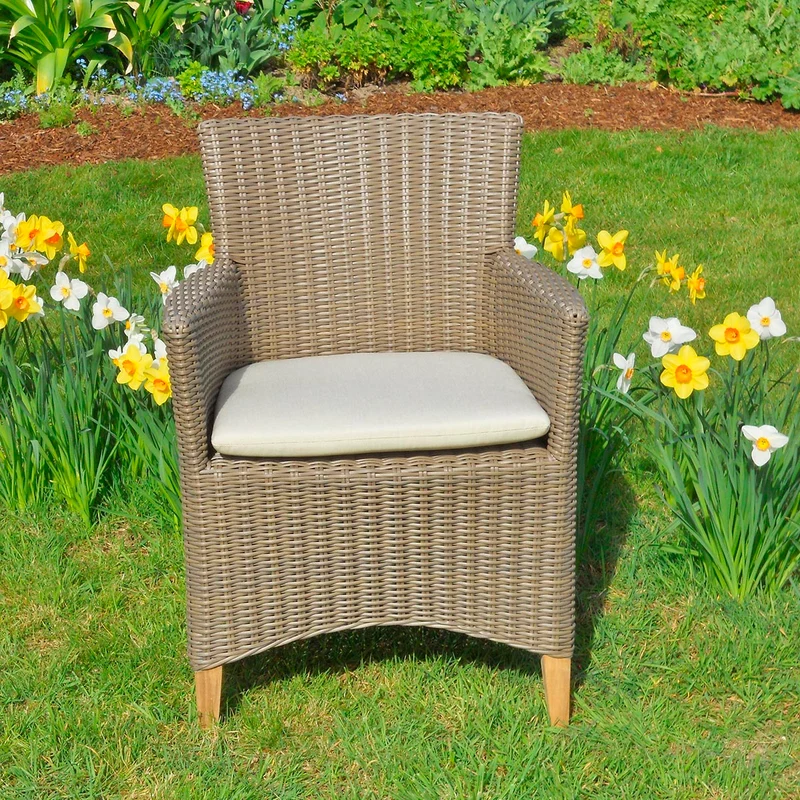 Gartensessel Timur, Polyrattan, kubu grau
