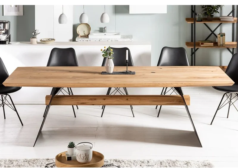 Esstisch Tisch + Schweizer Kante + Massivholz Eiche 220x100cm