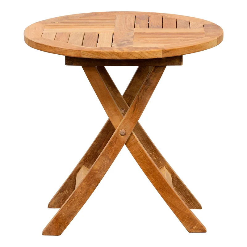 Runder Beistelltisch klappbar Classic, Teakholz