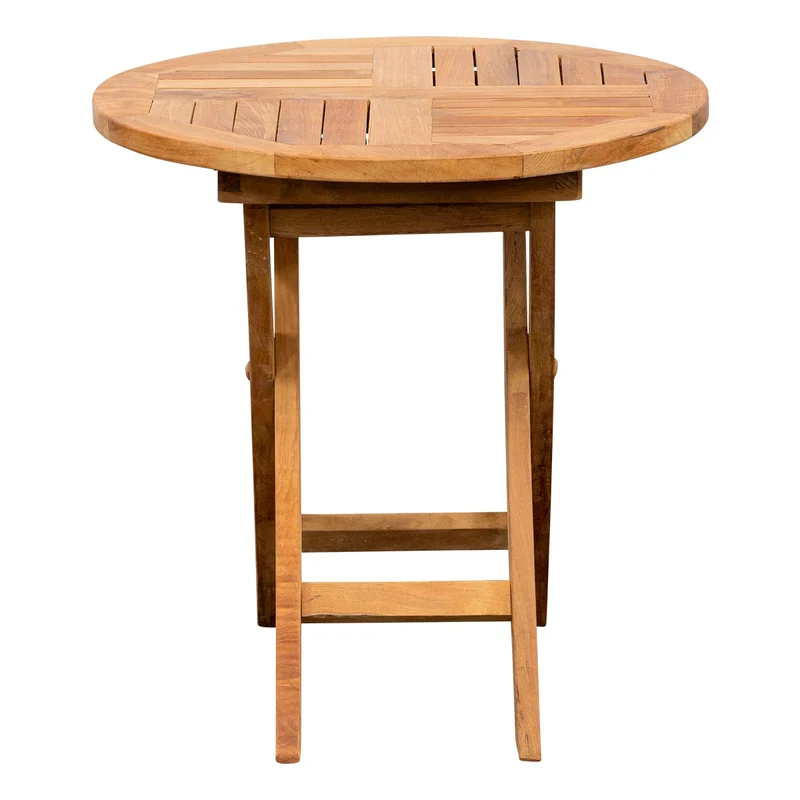 Runder Beistelltisch klappbar Classic, Teakholz
