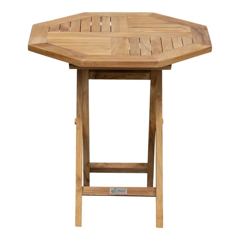 Teak Beistellklapptisch Classic, achteckig